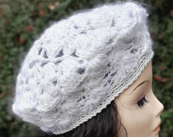 White Crochet Beret | Romantic Women's Hat