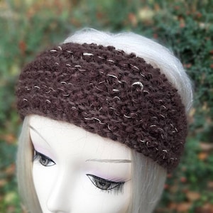 Women's brown headband wool brown ear warmer image 1