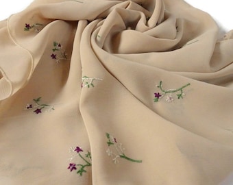 Embroidered Chiffon Shawl | Airy | Ideal for Weddings and Gifts