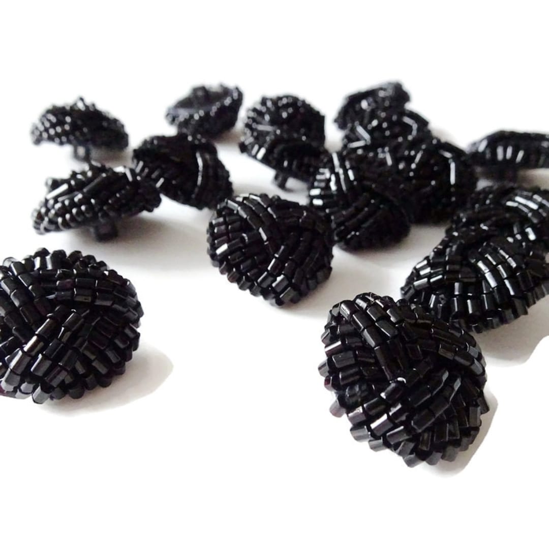 Black Bead Buttons Statement Costume Buttons for Your DIY Projects - Etsy