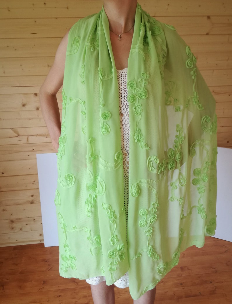 lime green chiffon shawl