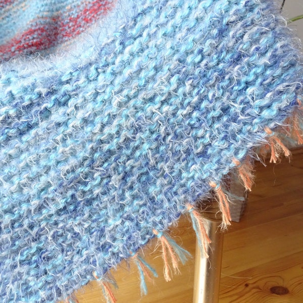 Ecru-Tagesdecke, Woll-Tagesdecke, gestrickte Decke