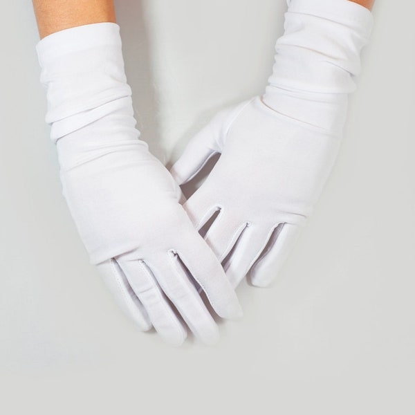 Classic White Waiter Gloves |  Large Cosplay Gloves | Costume gloves