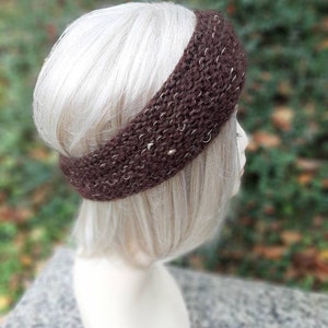 Women's brown headband wool brown ear warmer image 4