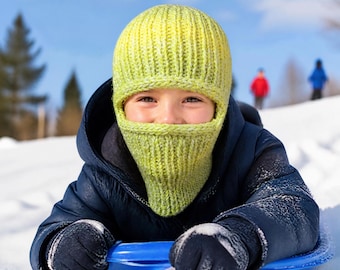 Balaclava for Kids: Wool color blend, Ages 5-8 years
