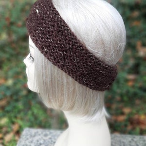 Women's brown headband wool brown ear warmer image 2