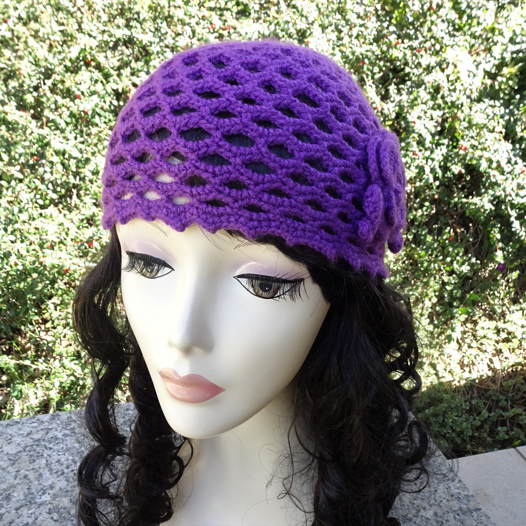 Crochet Women's Purple Summer Hat 