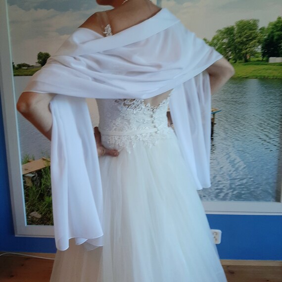 white chiffon shawl