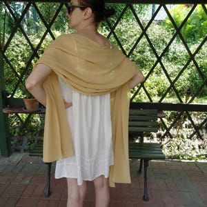 Long chiffon shawl | mustard shawl wedding