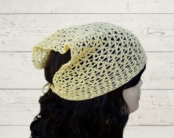 Triangle  Bandana: Yellow Cotton Head Scarf or Neck