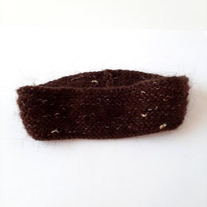 Women's brown headband wool brown ear warmer image 5