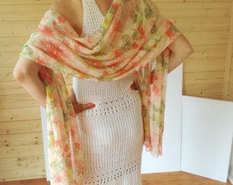 Chiffon Shawl: Get Noticed with a Large, Multicolor Scarf