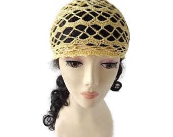 Yellow Summer Cap: Handmade cotton hat