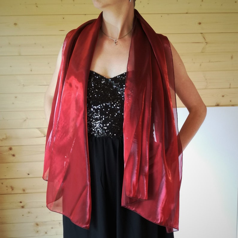 Burgundy Chiffon Shawl Burgundy Thin Shawl for Wedding Dress - Etsy