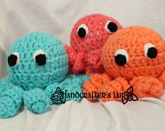 Coral Crochet Octopus