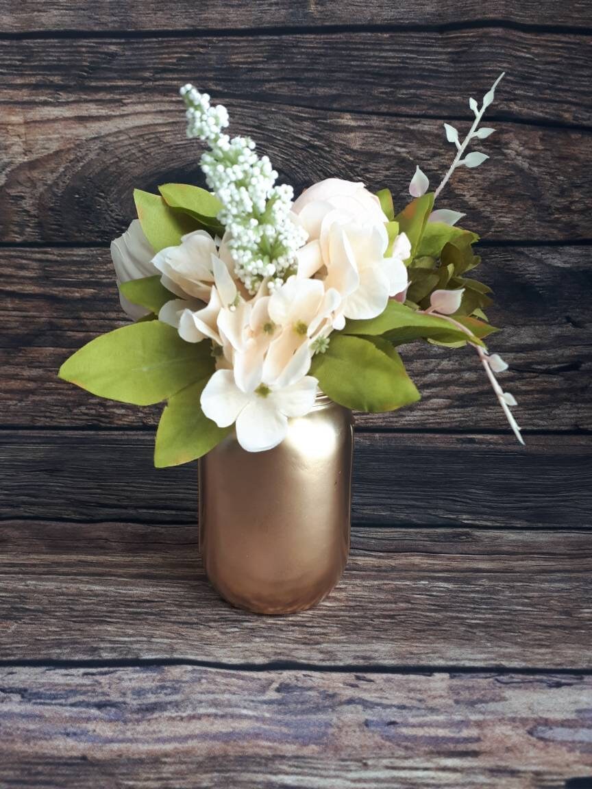 Mason Jars with Flowers Home Decor Centrepiece Wedding | Etsy