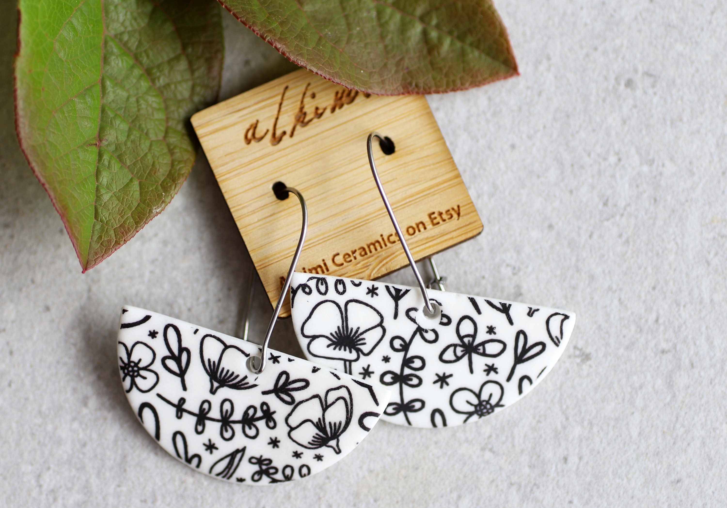 Black White Earrings Etsy Australia