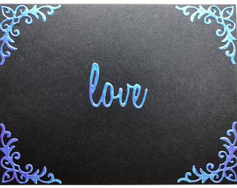 Love - Valentine - handmade card - keepsake - custom lined envelope - A2 (4.25 in x 5.5 in)