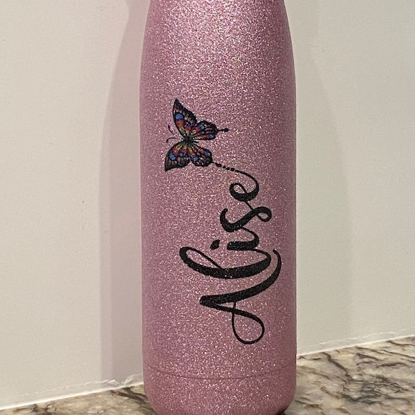 Glitter Water Bottle Etsy