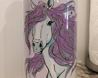 Personnalisé 20 oz en acier inoxydable bouteille d’eau cheval équestre enfants professeur entraîneur cadeaux équitation violet