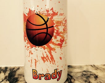 Personalized 20 oz Stainless Steel Water Bottle Basketball Team Kids Teacher Coach Gifts Sublimated