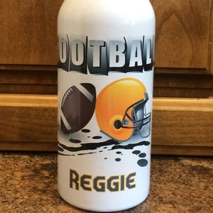 Personalized 20 oz Stainless Steel Water Bottle Football Team Kids Teacher Coach Gifts Sublimated