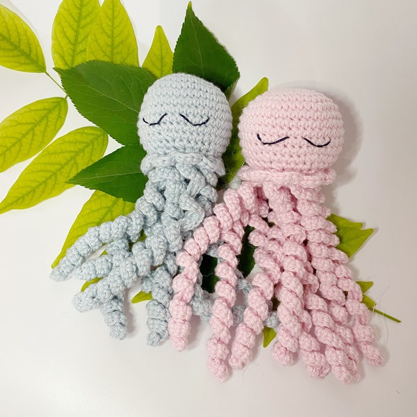 Crochet Octopus/Jellyfish, Preemie, Newborn Baby Sensory Toy- Pink, Blue, Silver, Sage, Lilac or Lemon. CE/UKCA