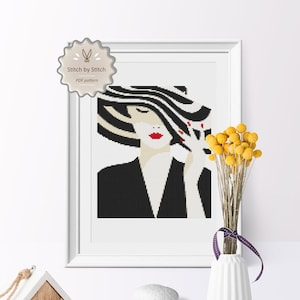 Geometric Cross Stitch Pattern, Fashion Cross Stitch, Counted Cross Stitch, Point de Croix,Instant PDF Download