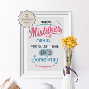 Modern Cross Stitch Pattern, Inspirational Quote Cross Stitch Pattern Instant Download, Wall Decor Easy Cross Stitch Point de Croix