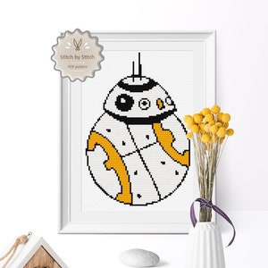 Star Wars Cross Stitch Pattern, BB-8 Cross Stitch Digital PDF Download