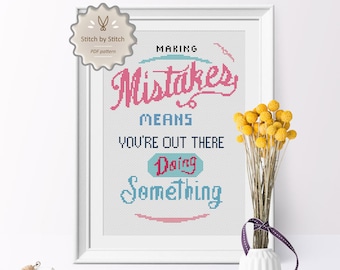 Modern Cross Stitch Pattern, Inspirational Quote Cross Stitch Pattern Instant Download, Wall Decor Easy Cross Stitch Point de Croix