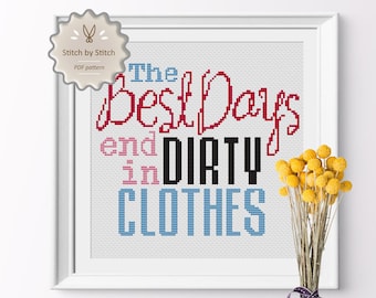 Modern Cross Stitch Pattern, Inspiration Quote Counted Cross Stitch Instant Download, Home Decor Point de Croix PDF File