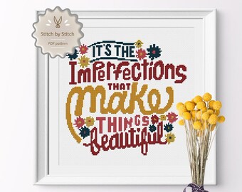 Modern Cross Stitch Pattern, Inspiration Quote Pattern, Modern Easy Cross Stitch Digital Download, Gift Decor Point de Croix