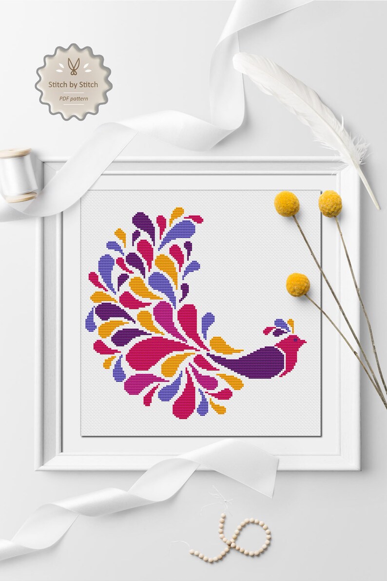 Bird Ornament Cross Stitch Pattern Folk Ornament Cross Etsy