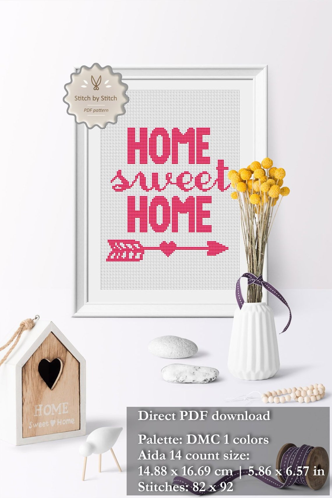 Home Sweet Home Cross Stitch Pattern Counted Modern Cross - Etsy