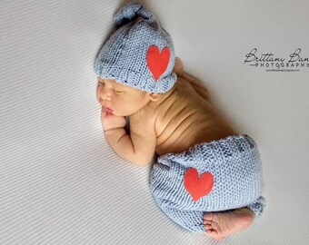 Valentine Newborn baby outfit,Baby girl/boy Crochet Knit Costume,Photo Photography Outfits,baby costume,Valentine Photo Prop  Valentine Hat