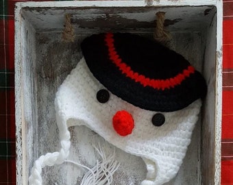 Snowman Hat Newborn Christmas Snowman hat Snowman Photo Prop Crochet Snowman Baby Boy Girls fun Hat winter Baby hat child hat Christmas gift