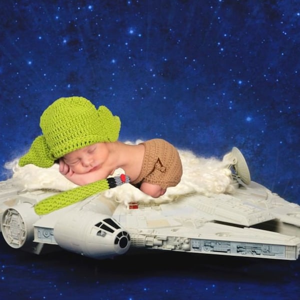 Newborn crochet Yoda costume Baby boy photoprop,Baby boy Crochet star war Costume,Photo Outfit,baby outfit,newborn photoprop yoda outfit set