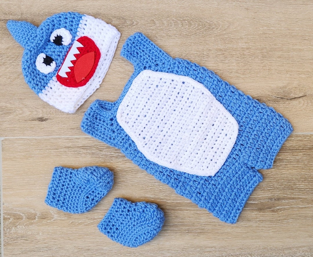 Crochet Baby Shark Costume, Halloween Costume,baby Boy Photo Outfit