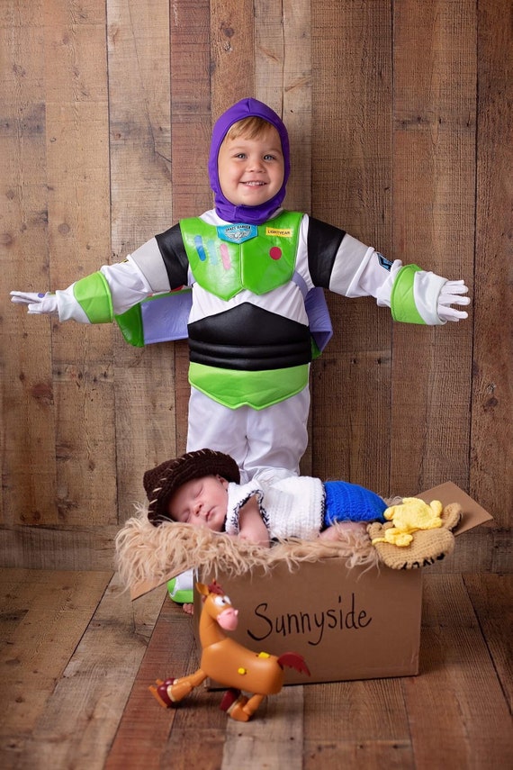 Traje de bebé vaquero de ganchillo, traje de Woody Toy Story, traje de  punto de ganchillo de bebé, trajes de foto, regalo de baby shower,  accesorio de fotografía recién nacido 