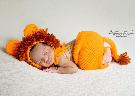 Newborn Lion Outfit Photo Prop Lion Costume Baby Boys Crochet Knit Costume  Photo Photography Outfits,baby Accessories,new Born Photo Prop -   Australia