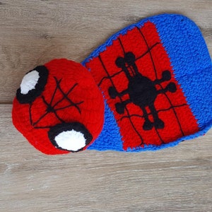 Crochet Spider man Newborn outfit,Baby boy baby shower gift,Spider man Photo prop,Superhero photo prop costume,crochet superhero