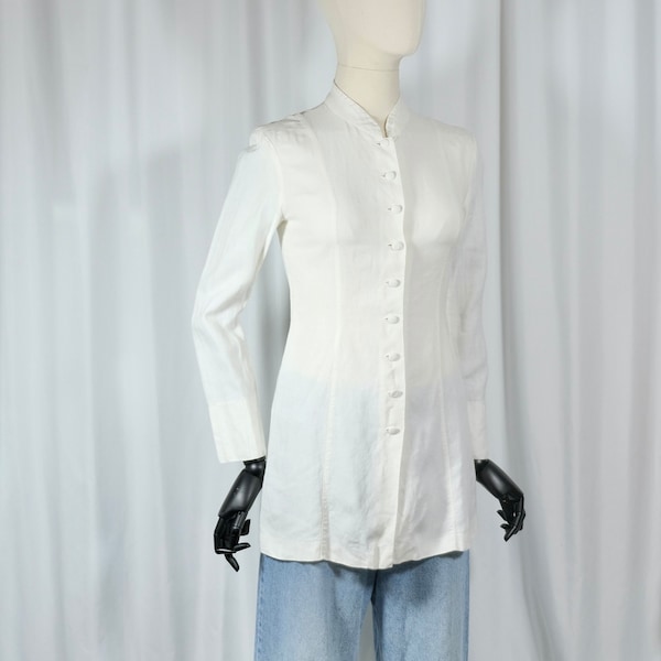 Veste chemise KENZO / lin blanc / femme taille XS