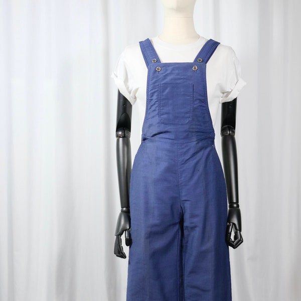 Blue 70s bell bottom overalls / Size XXS