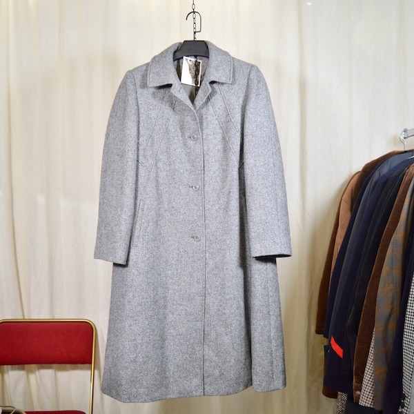 Manteau long / laine mélangée / coupe évasée / femme taille XL