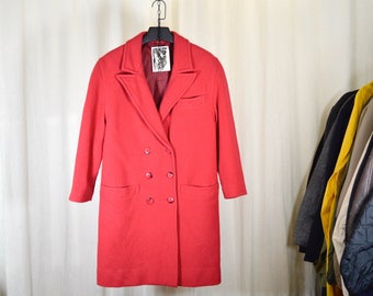 Pink wool coat / 70s / women's size 40