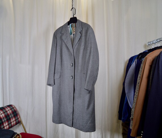 3/4 buttoned coat / gray wool fabrics / woman siz… - image 6
