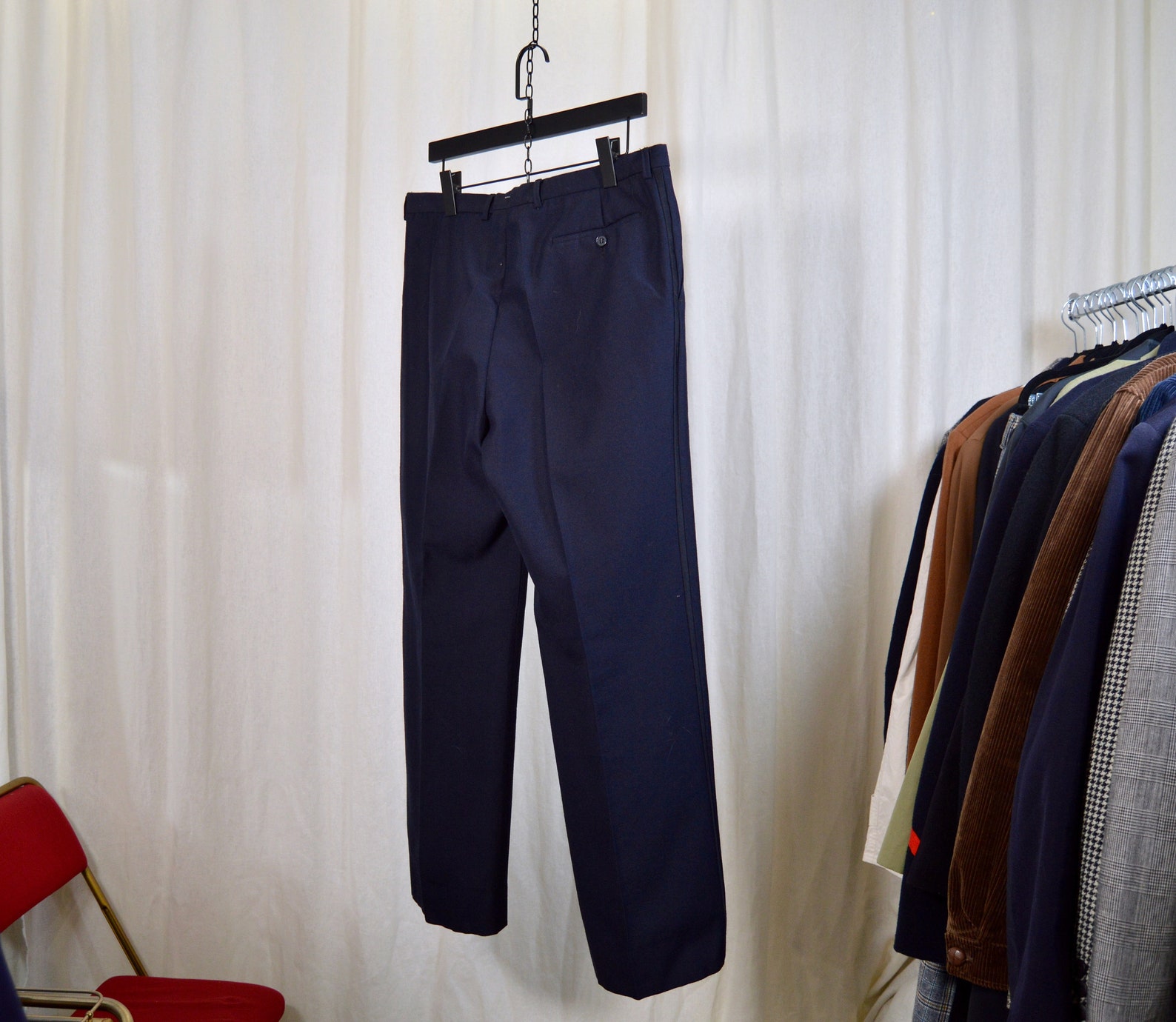 navy blue tuxedo pants