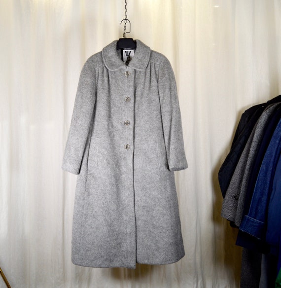 Llama Wool Coat / Mottled Grey / Woman Size L - Etsy Australia