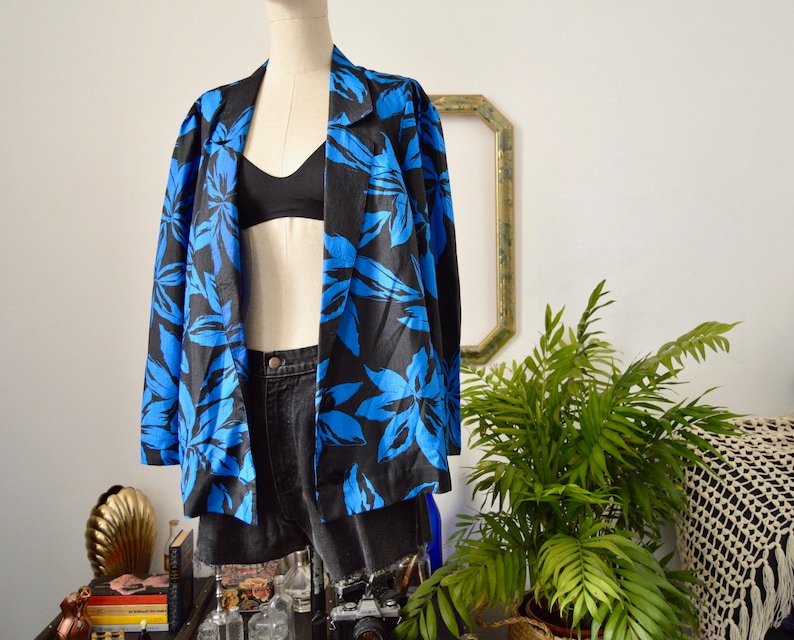 Original DST jacket floral print woman size 44 vintage